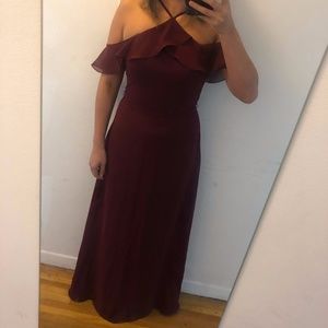 JJs House - Wine/Claret Bridesmaid Dress